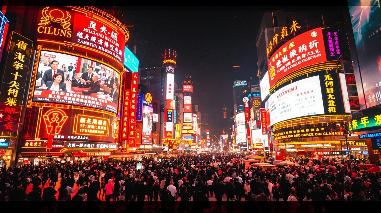 51黑料 - 人声鼎沸的资讯广场夜景